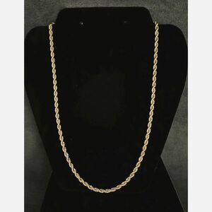 18K Gold Filled Thick Twist Rope Chain Necklace 4mm 22" Waterproof